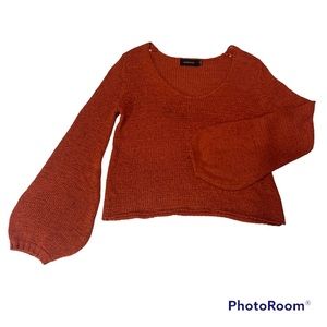 Mink Pink burnt orange bell-sleeve sweater